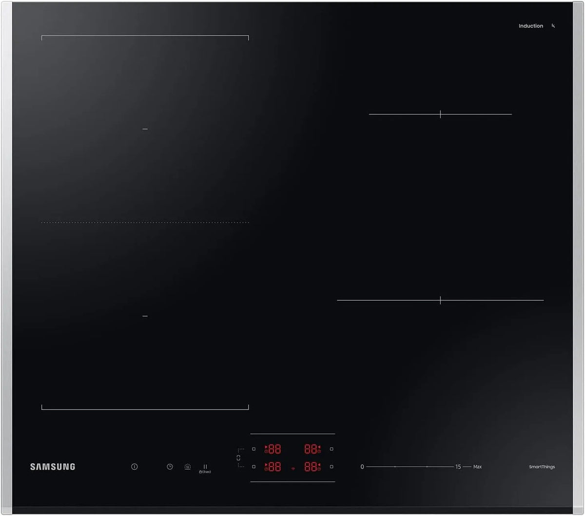 Samsung NZ64B5046JK/U1 NZ64B5046JK, Kogeplader, Autarke induktionshob ( / U1), 60 cm, glas keramik, FlexZone, SmartThings, Sort, 9777G