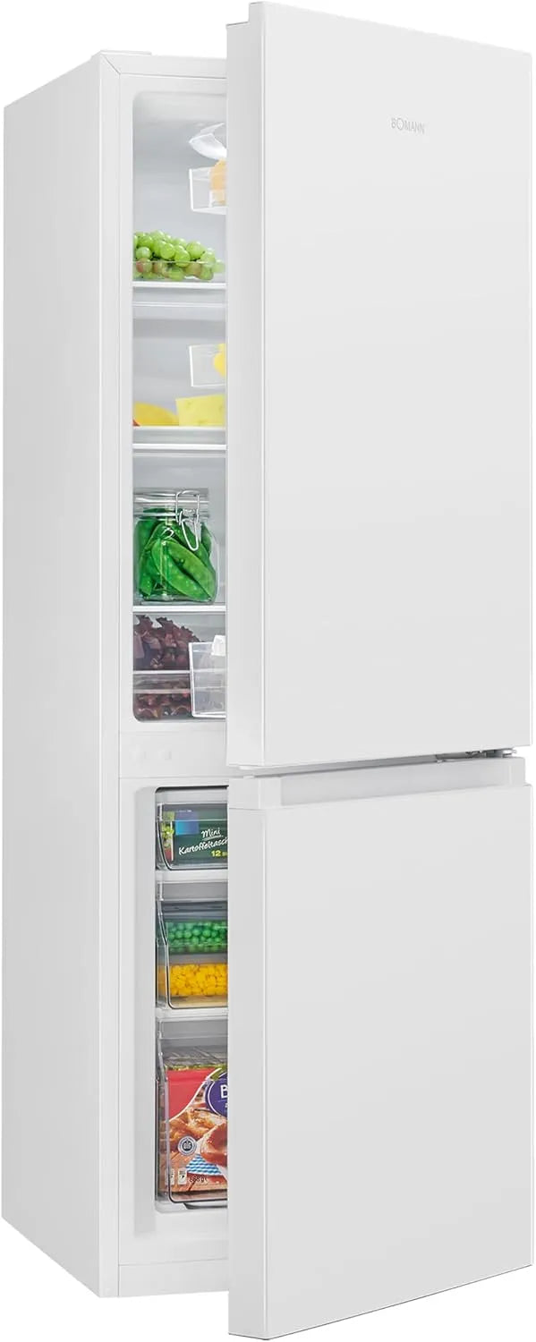 Bomann, Køle-/fryseskabe, ® køleskab med fryser, Hvid, 143cm, 3 g, 39dB