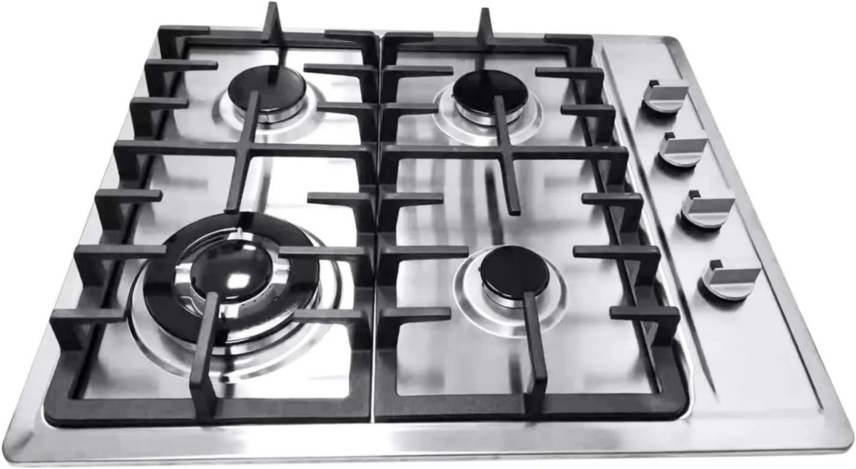 DaiJiubu 4/5Flammen, Kogeplader, 4 / Gas Kochfeld Rustfrit stål Küche Gas komfur Bygget komfur Naturgas Propan gas, Sølv, 3KW, 2, 75KW