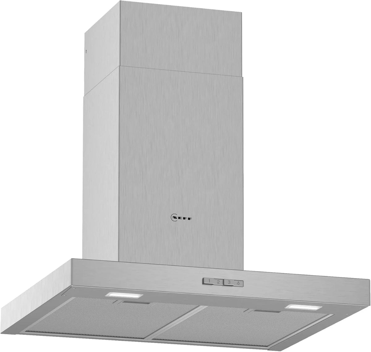 Neff D64BBC0N0, Væghængte emhætter, område N30, 60cm, udstødnings- eller recirkuleret luft, energieffektivitet B, Sølv, 60 x 50