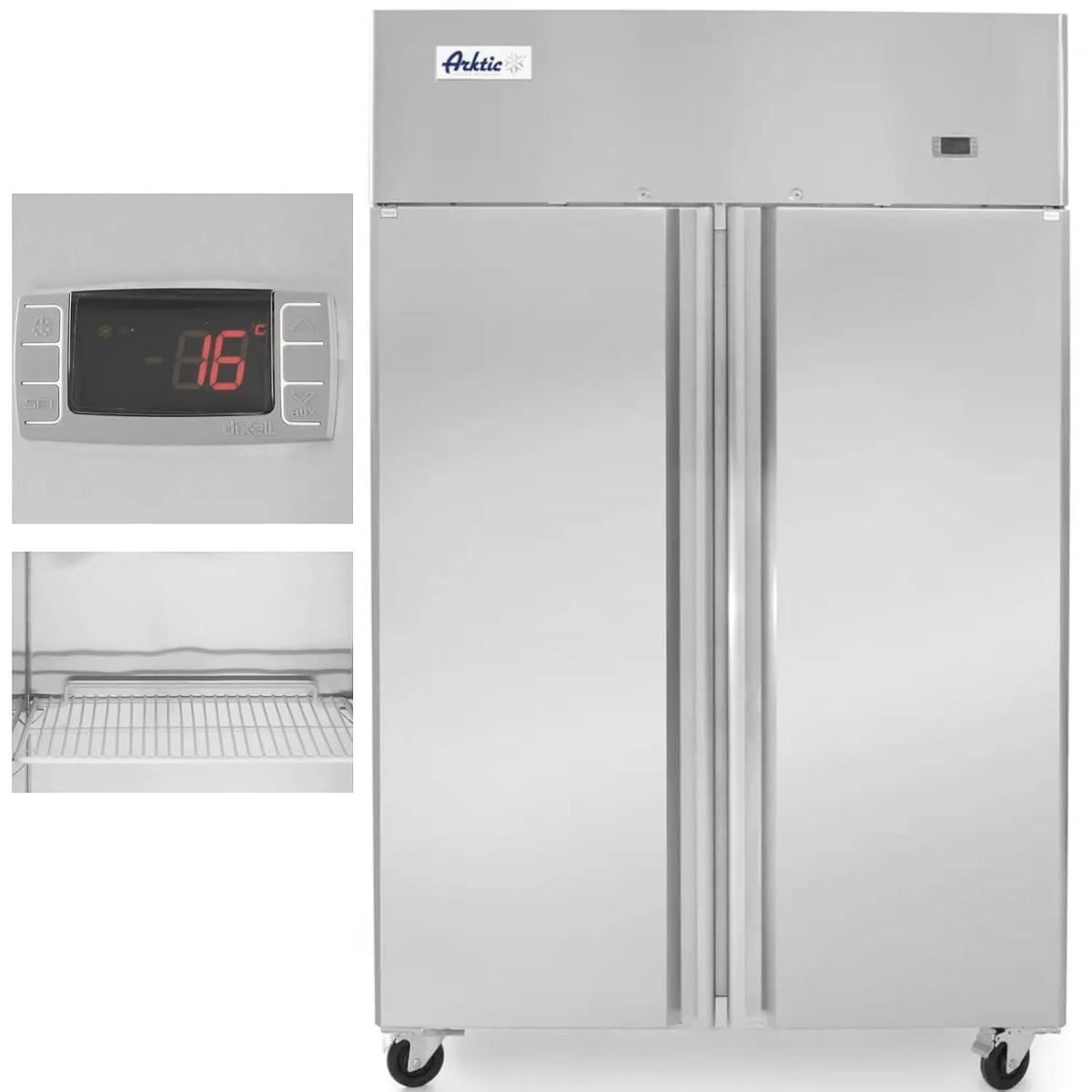 HENDI 230V/450W 1200x740x, Køleskabe, køleskab, Arctic, med 6 justerbare hylder, op til 40 kg per gulv, 4 ruller, Sølv, 230V, 450W, 40 kg, 900L
