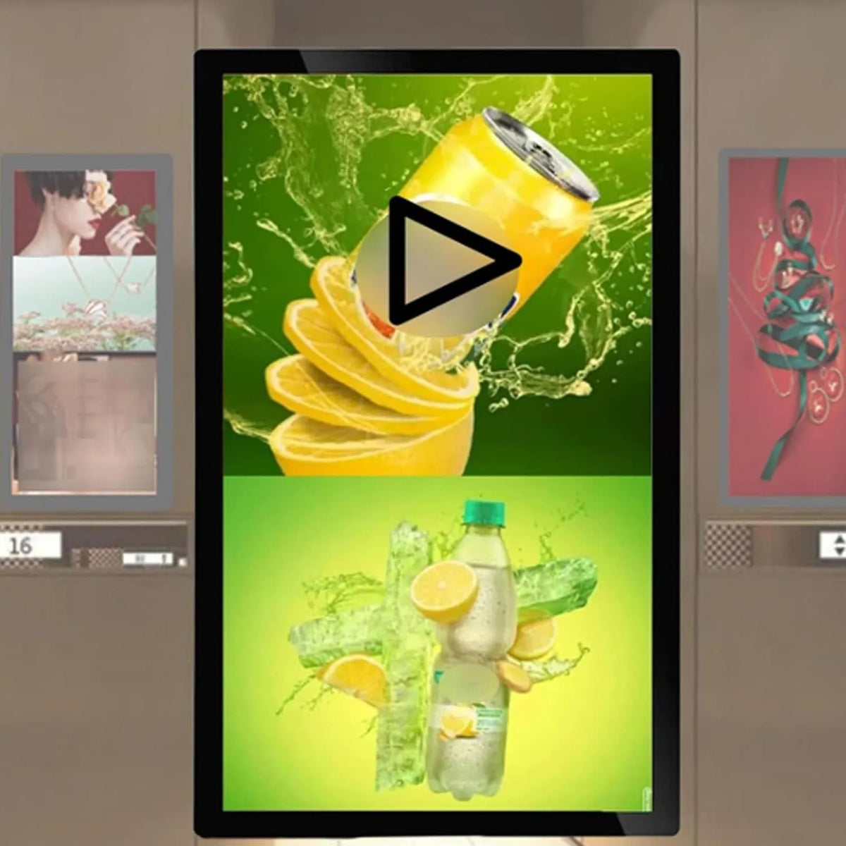 Generisch, Memoboards, Digital skiltning skærm, vægmontering, multitouch skærm til restauranter og, Sort, 47 cm, 54, 6 cm, 59, 9 cm, 68