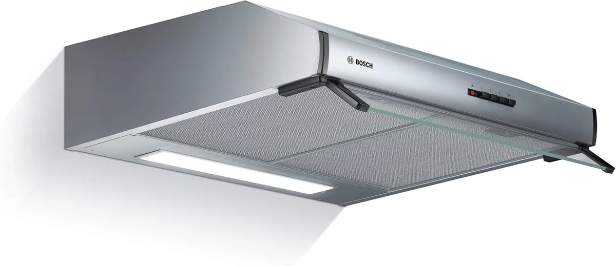 Bosch DUL63CC50, Underbyggede emhætter, serie 4 understrukturhætte, 60 cm bred, luftrecirkulation & udstødning, LED, Sølv, 60 cm, 72 dB, 45 l