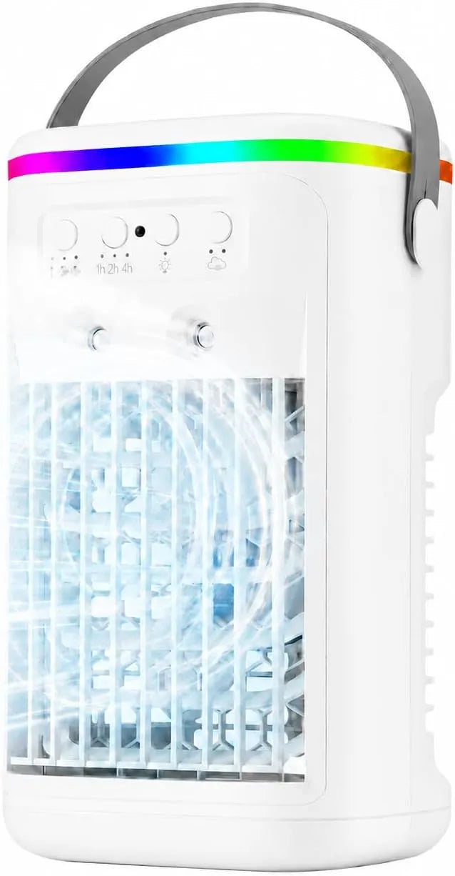 Pozxiol 1000ML, Mobile klimaanlæg, Miniaircondition, 4 i 1 luftkøler uden udstødningsslange, Mobile klimaanlæg med, Hvid, 1 l