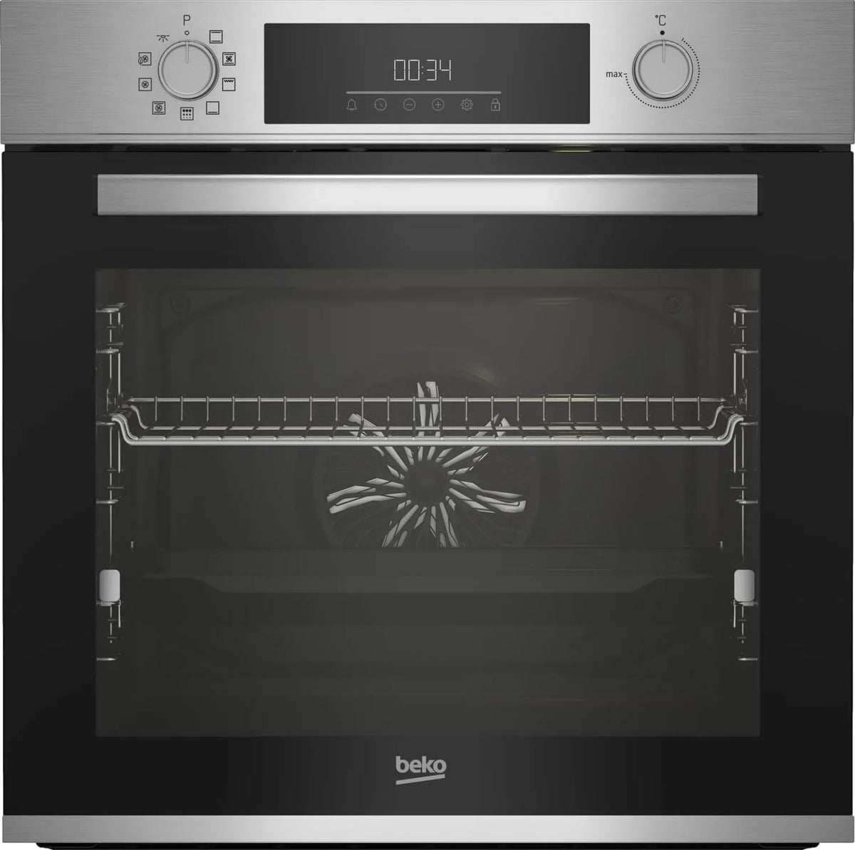 Beko BBIM12300XMPEF, Ovne, Bygnings- i ovn, multifunktionsæsker, 72 l volumen, 10 funktioner, FlexiCrisp til, Sølv / sort, 72 l, 5 x 59, 4 x 56