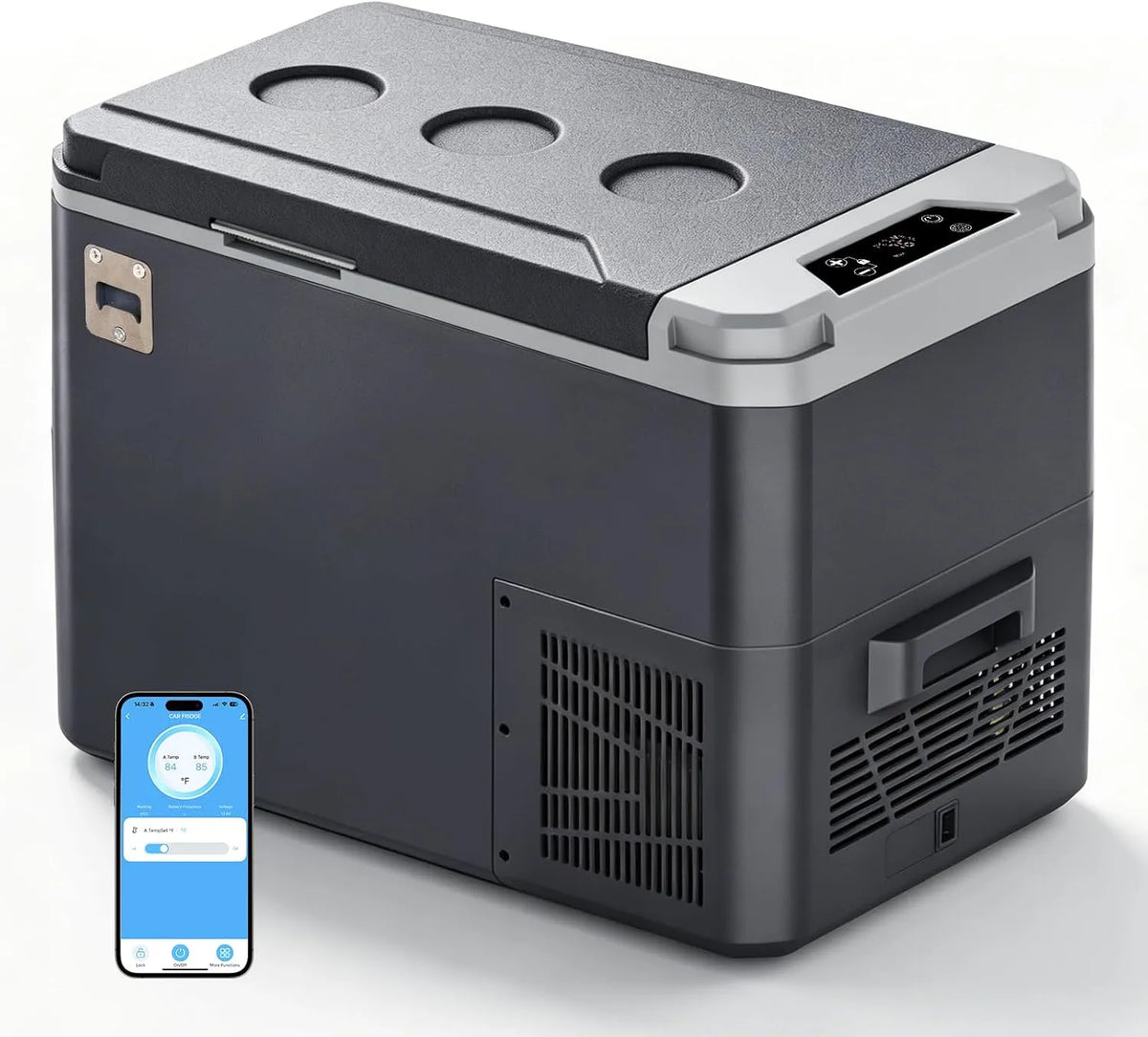 SubSun 100-240V 12/24V, Køleskabe, 12 Volt Køleskab, 26QT Bærbar Fryser Compressor Cooler, 12V Auto Køleskab -17, 8 °, Hvid, 240V, 24V, 12 V