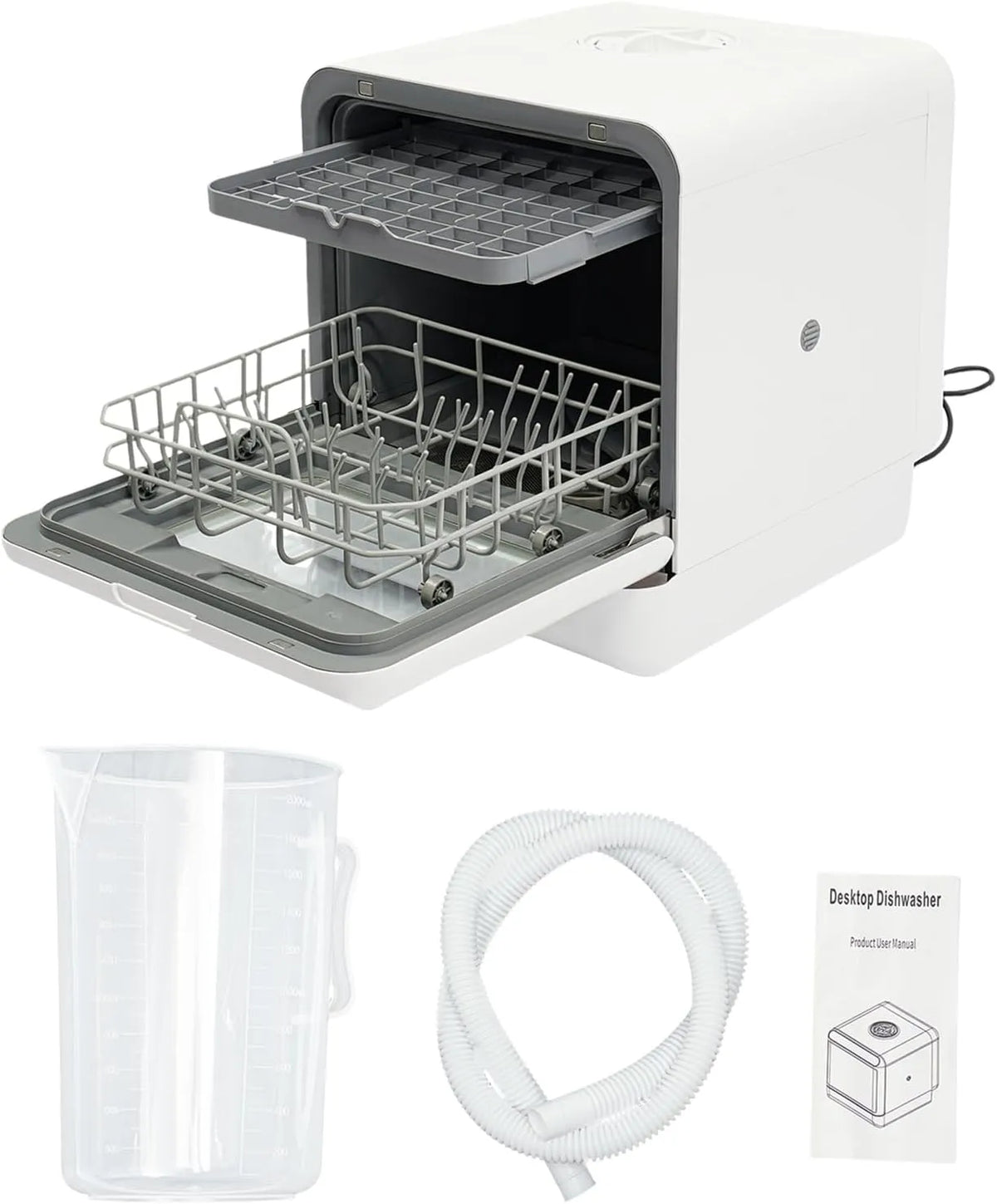 DaiJiubu, Bordopvaskemaskiner, Miniel Opvaskemaskine Bordservice Dispenser med vand Tank Lille Campingplads, Hvid, 1100 W, 220 V, 240 V, 50 Hz