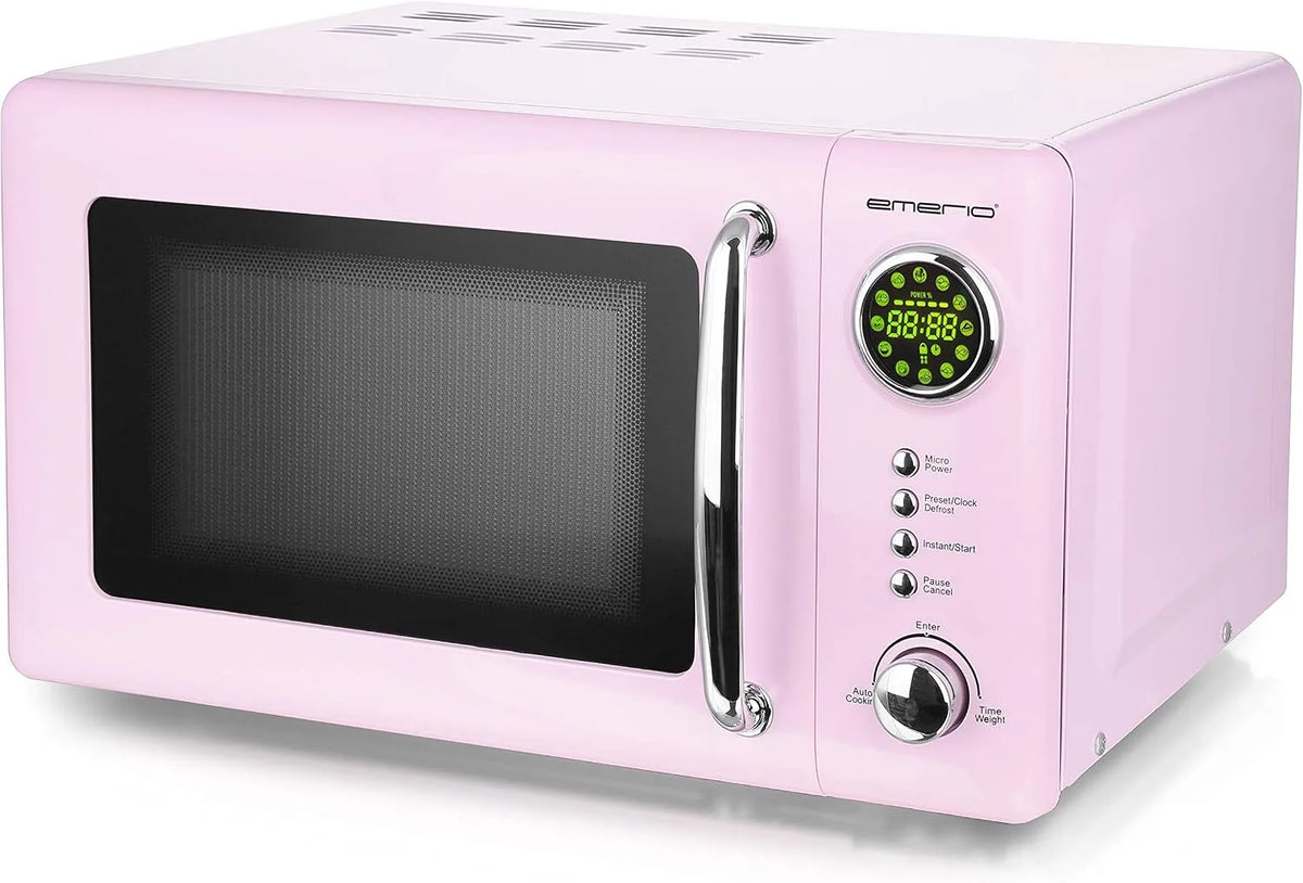Emerio MW-112141.1, Solo-mikrobølgeovne, Lyserød / Pink 700 Watt mikroovn 20 liter kogebord Retro Design MW- 112141.1, Roser, 112141.1 L, 700 W