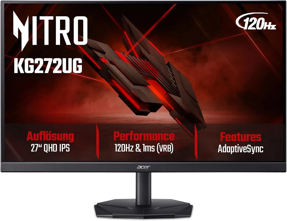 Acer KG272UG, Skærme, Nitro Gaming Monitor 27 inches (68, 6 cm) WQHD, 120Hz, Sort, 27 inch, 68, 6 cm, 9 G