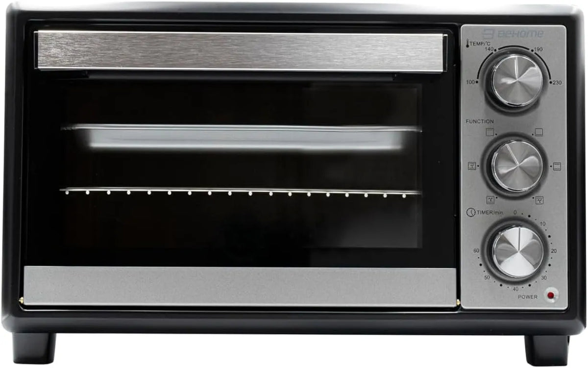 BEHOME, Ovne, Elektrisk ovn med cirkulerende luft, lille, 48 l, temperatur op til 230 °, timer, Gennemsigtig, 1 g