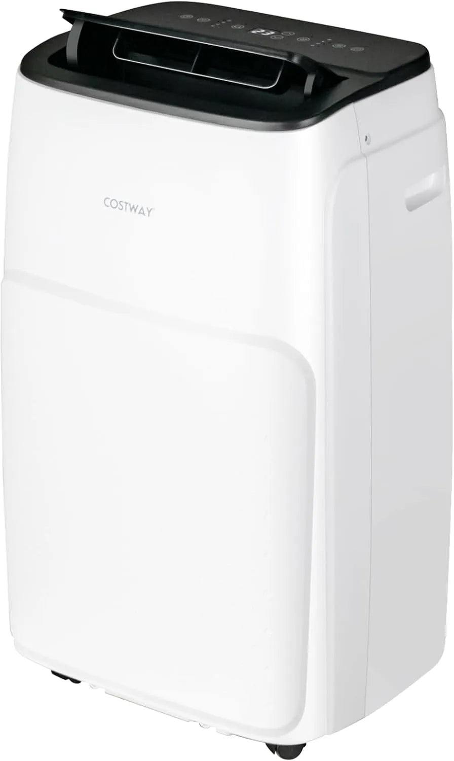 COSTWAY, Mobile klimaanlæg, 14000 BTU Air condition mobil med udstødningsslange, Hvid, 14000 BTU, 12000 BTU, 9660 BTU, 11000 BTU