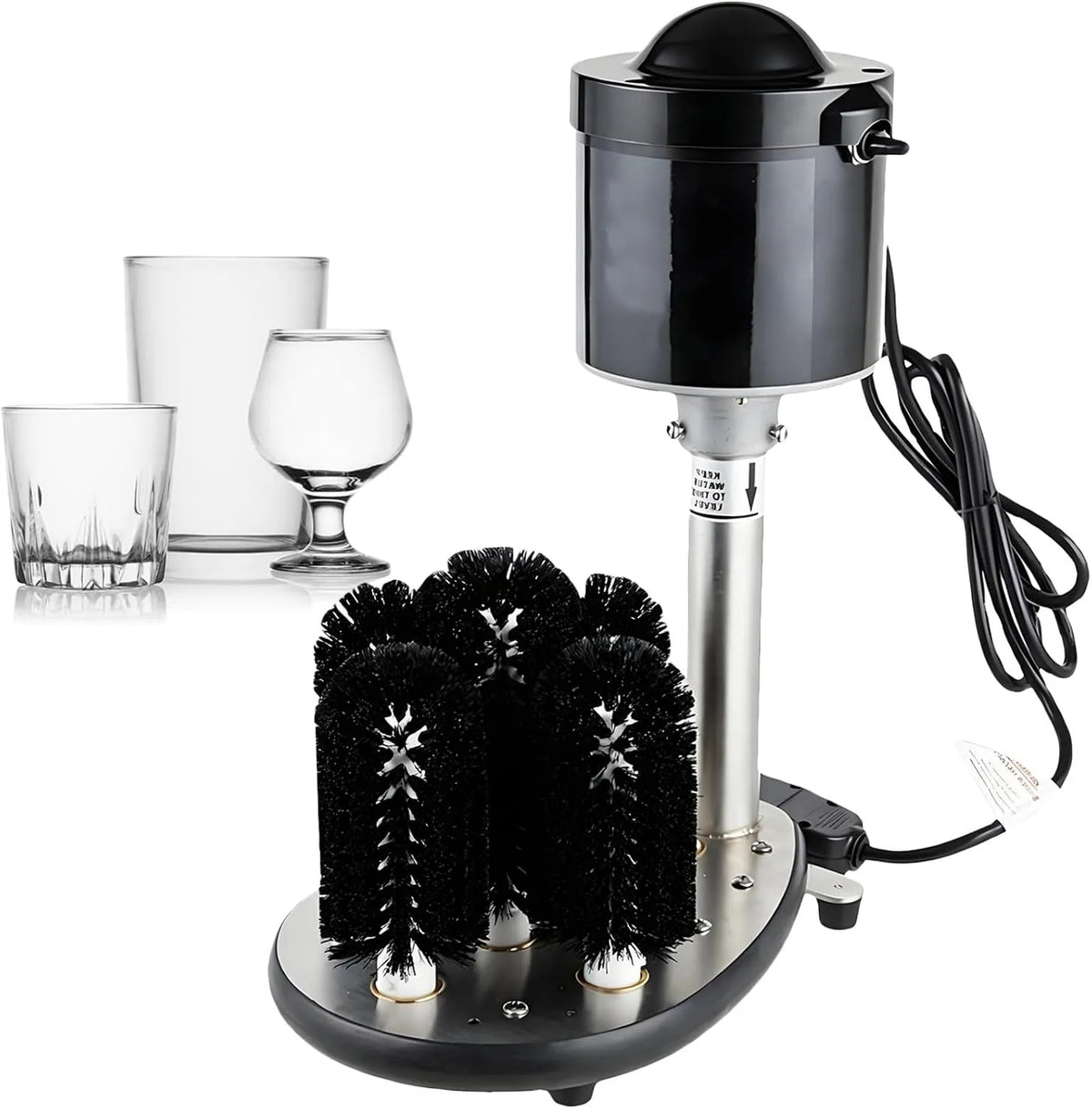 vnmudzeo, Glasopvaskemaskiner, Kommerciel glasdispenser til barer, 360 ° rengøring, el-kop dispenser med 5, Gennemsigtig, 240 rpm, 600 g, 7 cm