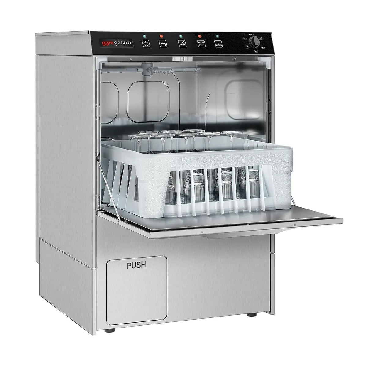 GGM Gastro, System Gastronomi Udstyr & Tilbehør, Glas Vasker 5 kW med Cleaner & Refinish Pump, Gennemsigtig, 5 kW, 480 mm, 580 mm, 770 mm