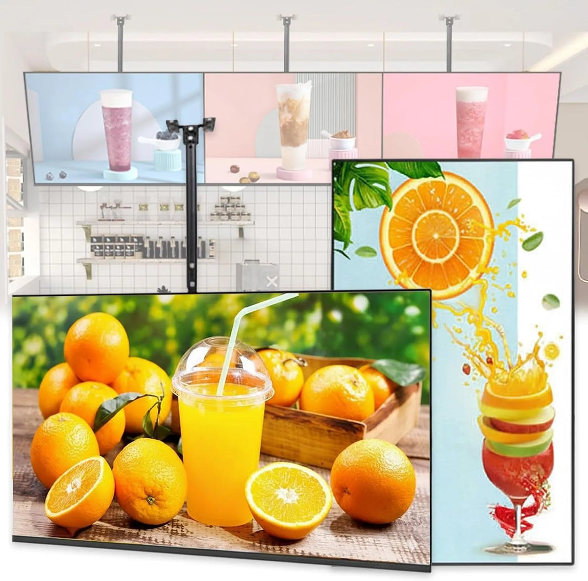 Generisch, LCD-grafik-skærme, Suspenderet kommerciel digital signage skærm, Smart Ultra-Thin Reklame Plakat, Sort, 1 G, 32 G, 81, 3 cm