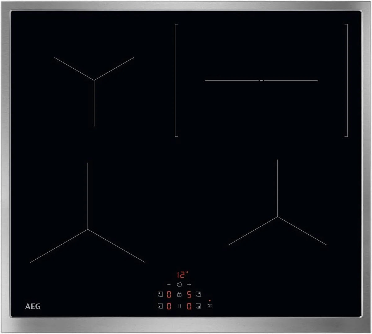 AEG TX64IC00XB, Kogeplader, Induktionsspole bundet, Sort, 60 cm, 3700 W, 210 mm, 2500 W