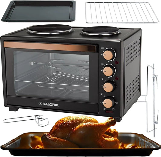 Kalorik 2-in-1, Miniovne, 2er Caloric - Mini- ovn - Hotplates Electrical - mini- ovn 30 liter - ovn og, Sort, 30 l, 3300 W, 19 cm, 15, 5 cm