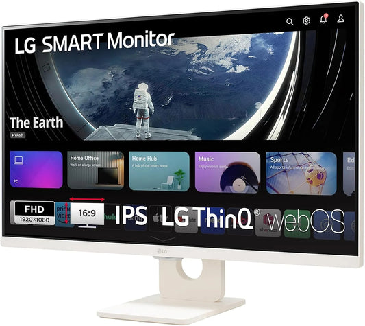 LG 32SR50F-W.AEU 32SR50F, Skærme, MyView - W.AEU (32 tommer) Fuld HD-IPS skærm, webOS, HDR10, hvid, 80 cm, 2 l