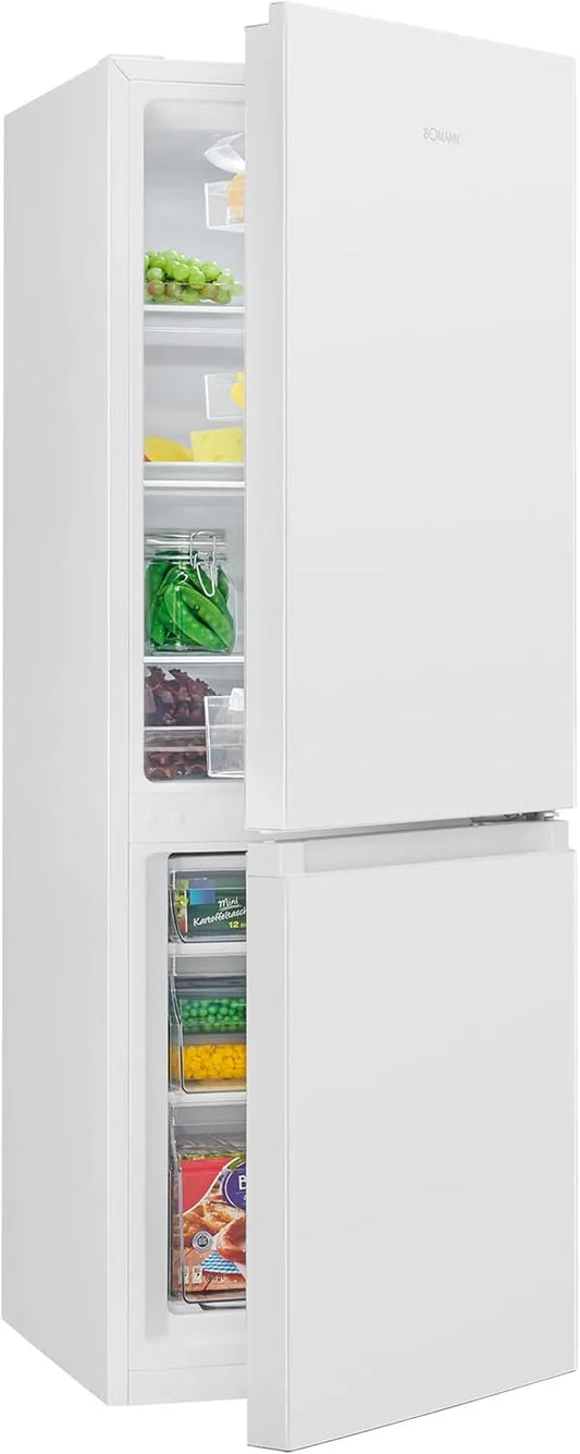 Bomann, Køle-/fryseskabe, ® køleskab med fryser, Hvid, 143cm, 3 g, 39dB