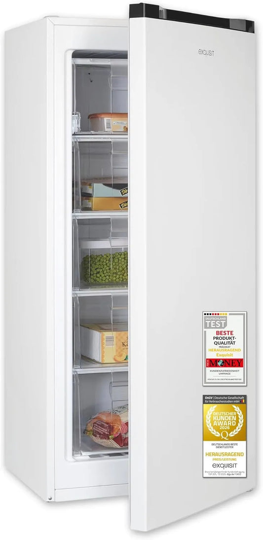 Exquisit GS5145-050C GS5145, Fryseskabe, Udsøgt - 050C Fryser - 145 l Fryser - Energiklasse C, Hvid, 145 l, 7, 0 kg, 117 kW, 39 dB