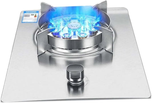 THEGA, Komfurer, THERGA Gas Cooker Med flamme, 7 KW, Rustfrit stål, Justerbar flammehøjde, bord og, Sølv