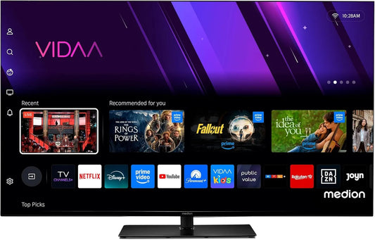 MEDION, TV'er, 107 cm (43 tommer) TV (Smart TV, Dolby Vision HDR, VIDAA Store, Prime Video, Sort, 107 cm, 4K, 840 x 2160, Full HD