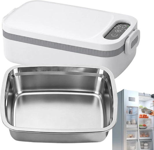 Generisch, Frokostbokse, Opvarmet Lunchbox 1L Meal Container med Timer, Sort, 1L, 25 x 14, 1 x 7, 9 cm