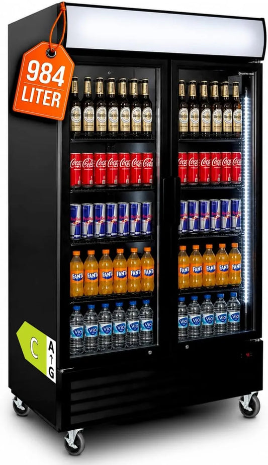 GastroHero GKS-1000KT, Drikkevarekøleskabe, Drikkevarekøleskab GS- 1000 KT, Hvid, 984 l, 1130 × 720 × 2095 mm, 2 l