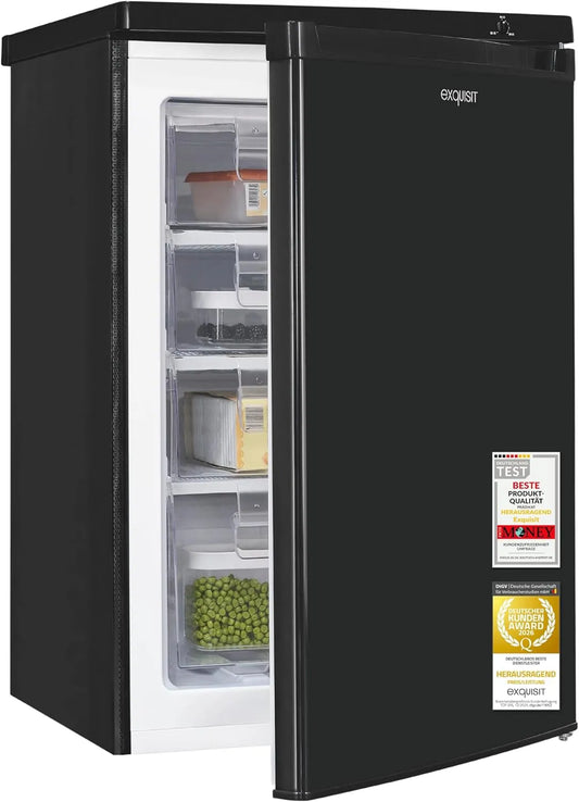 Exquisit GS512-040E GS512, Fryseskabe, Udsøgt - 040E Fryser - 91 l fryser med 4 skuffer, Hvid, 91 l, 4 kg, 40 dB, 5 x 55