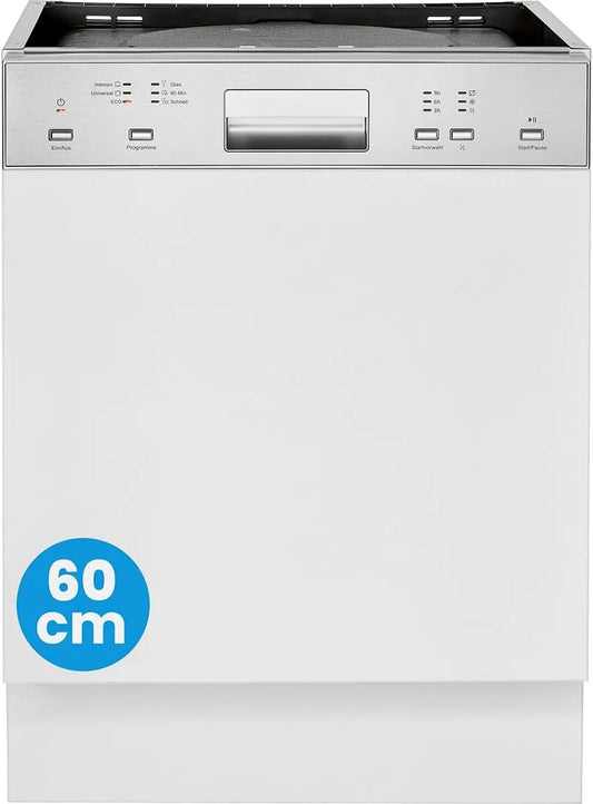 Bomann, Opvaskemaskiner, 60 cm, opvaskemaskine 60cm, delvist integreret design, meget rolig, opvaskemaskine, Sølv, 49 dB, 45 cm, 240 V