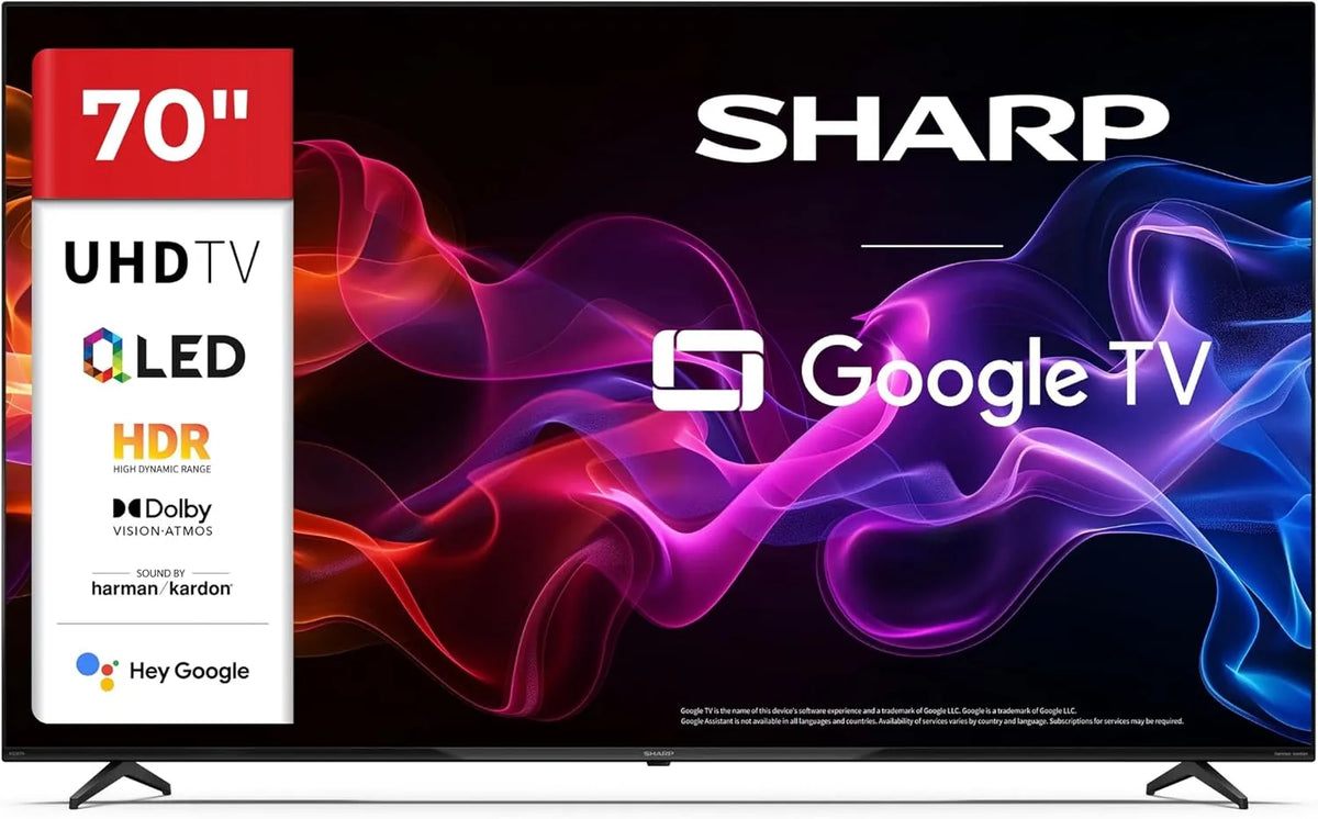 SHARP 70HP5765E, TV'er, QLED TV 70 tommer Google Smart TV 4K Dolby Vision HDR, Sort, QLED, 4K, 177 cm, 70 inch