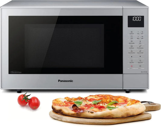 Panasonic NN-CT57JMGPG, Mikrobølgeovn med varm luft, NN- Combi Mikrobølgeovn med Grill & Hot Air, 27 L, Sølv, 395 mm