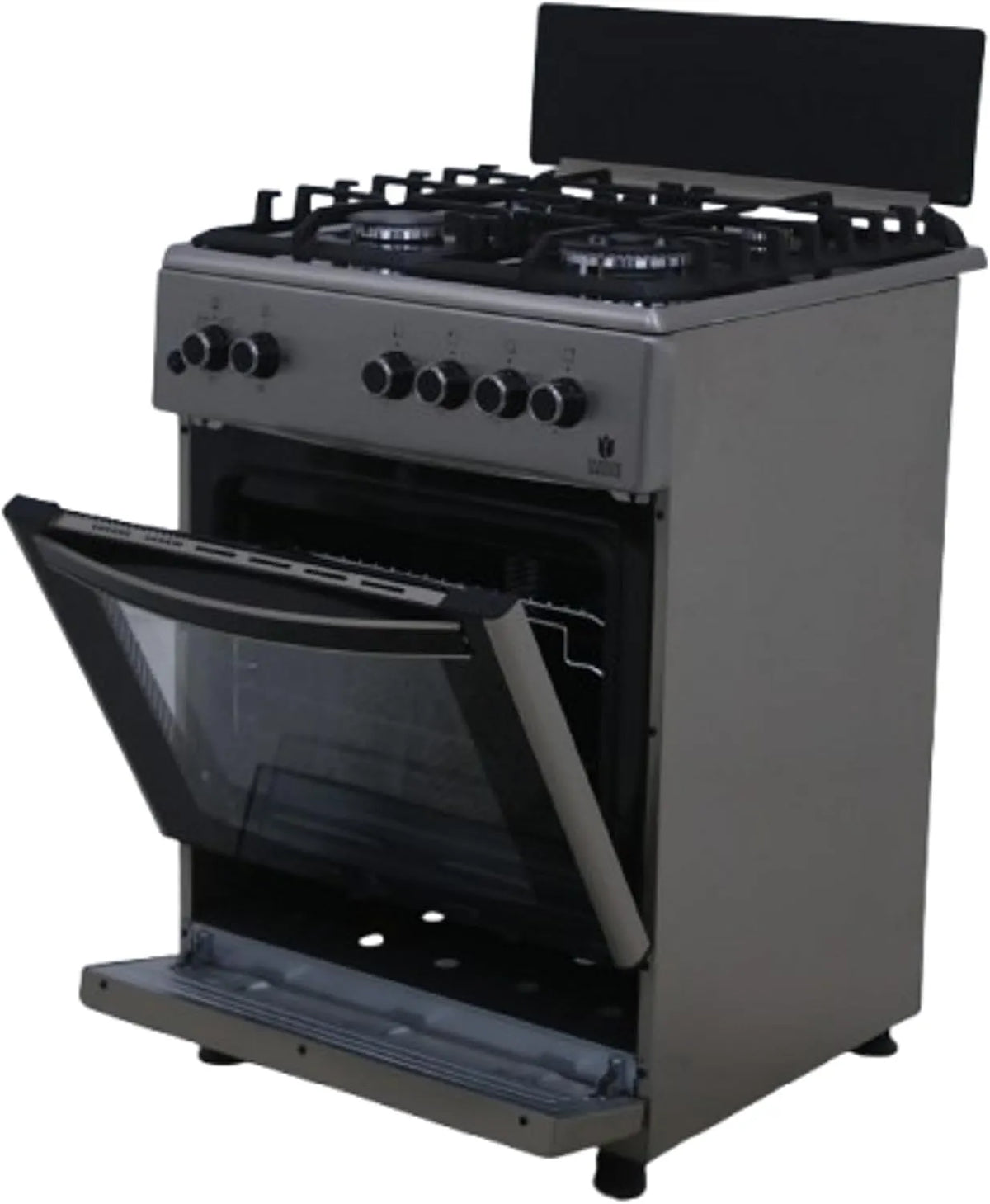 Gasline, Komfurer, Gasledning, gaskomfur, gasovn, grill, cirkulerende luft, WOK, rustfrit stål, Sort / sølv, 6060KG, 64 l, 4 g, 3 cm