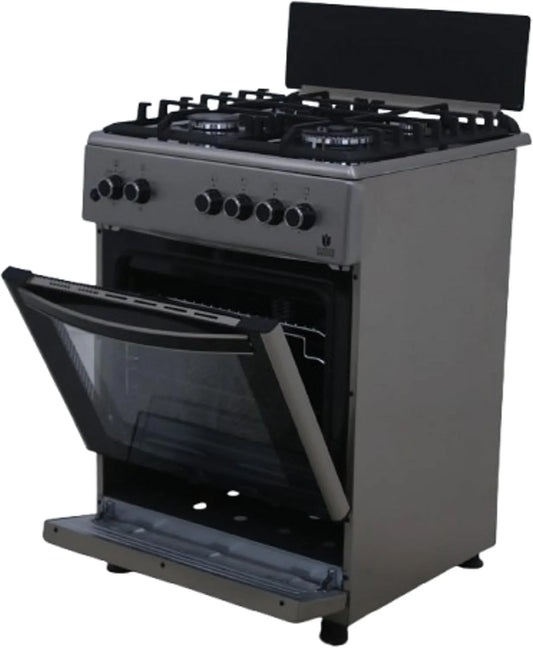 Gasline, Komfurer, Gasledning, gaskomfur, gasovn, grill, cirkulerende luft, WOK, rustfrit stål, Sort / sølv, 6060KG, 64 l, 4 g, 3 cm
