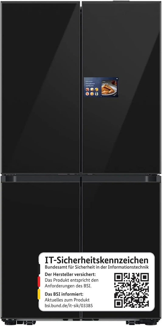 Samsung RM90F67CECEF, Fryseskabe, Bespoke Fransk Dørkøleskab, 185 cm, 654 l, 255 l frysevolumen, AI Home, AI Vision, Hvid, 255 l