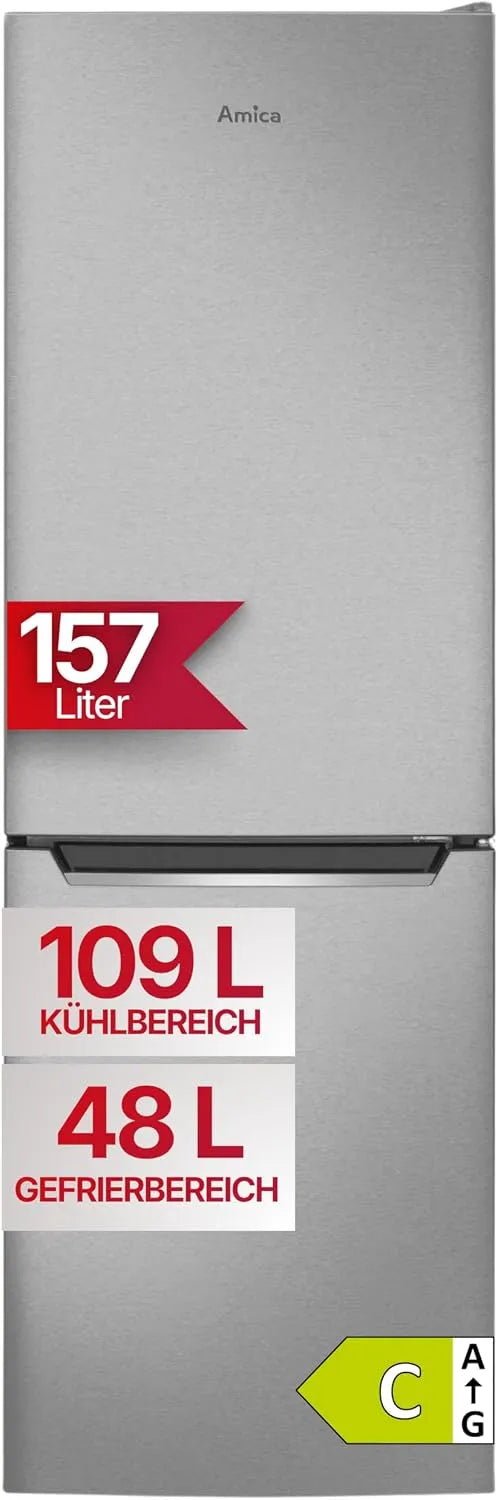 Amica, Køle-/fryseskabe, køleskabe - fryser 157 L 144x47, 4x49, 5 cm KGCL 384 159 E, Hvid, 157 L, 144x47, 5 cm