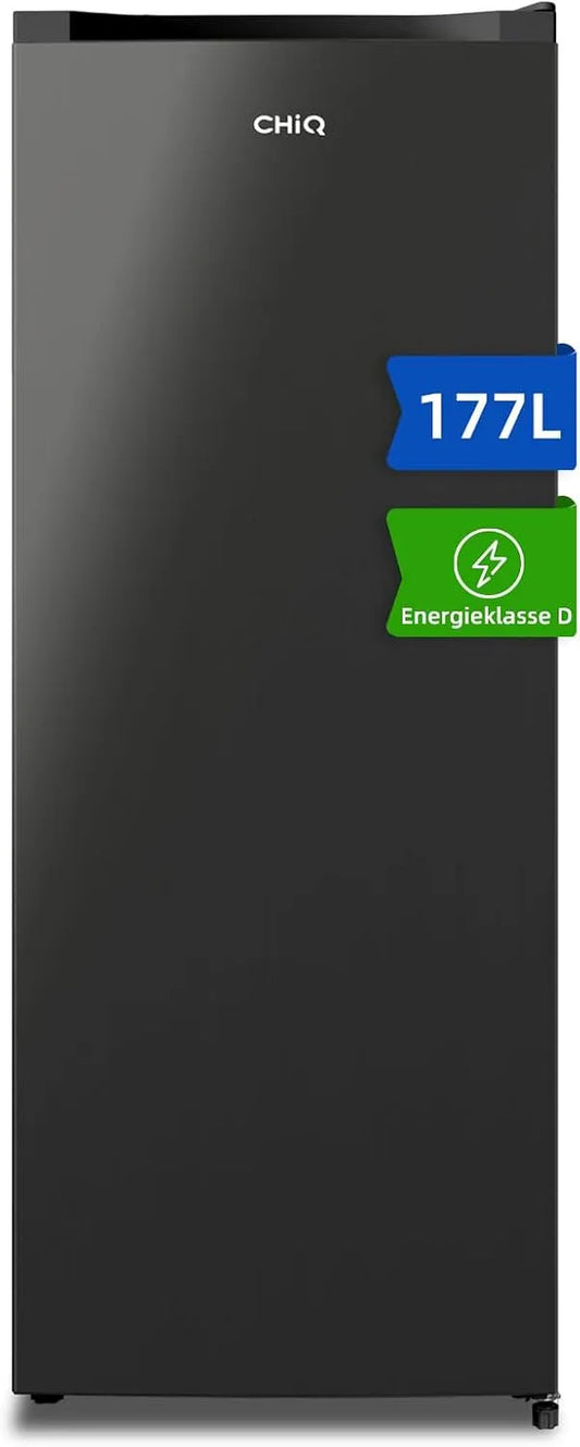 CHiQ CSD208D4D, Fryseskabe, 177 L stand- efter fryser, energiklasse D, lav frost, Sort, 177 L, 540 × 550 × 1440mm, 153 kW, 39 dB