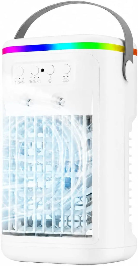 Pozxiol 1000ML, Mobile klimaanlæg, Miniaircondition, 4 i 1 luftkøler uden udstødningsslange, Mobile klimaanlæg med, Hvid, 1 l