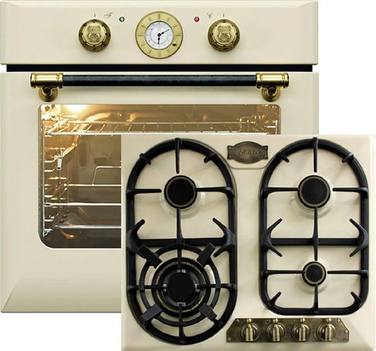Kaiser, Ovne, Herdset Autark Build- in Bagning Oven EH 6432 ElfBE Eco + KG 6325 ElfEm, Retro, Sort, 60cm, 4 g, 3, 8 kW, 0 × 59