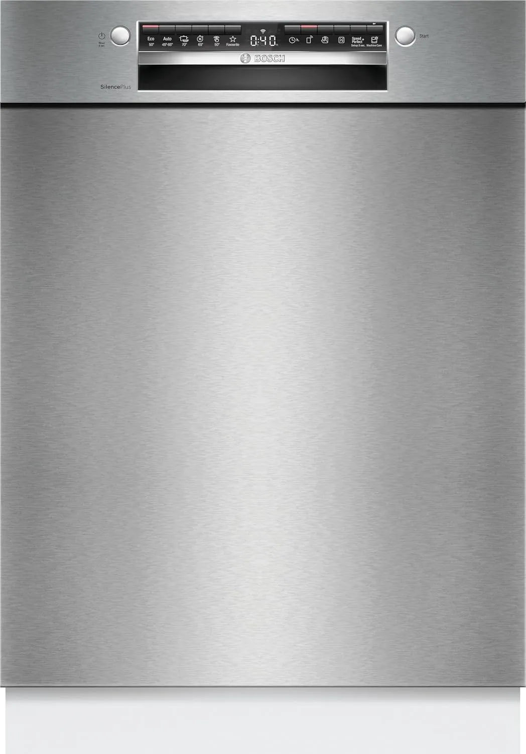 Bosch SMU4EAS24E, Opvaskemaskiner, 60 cm, Series 4, underinddelingsopvaskemaskine, rustfrit stål, Sølv, 5 cm, 64 kW, 9 l