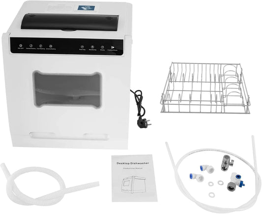 Poyujkyhr, Bordopvaskemaskiner, Bordopvaskemaskine Fire vaskemåder Mini opvaskemaskine Automatisk tørring og, Hvid, 8kg, 17.63 l, 40cm, 5 cm