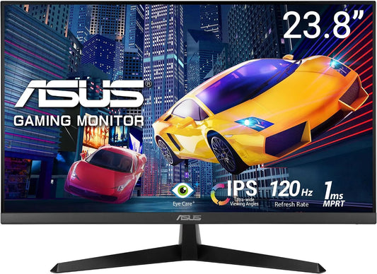 ASUS VY249HGR, Skærme, 24 tommer Fuld HD IPS 120Hz Eye Care Monitor, Sort, 120Hz