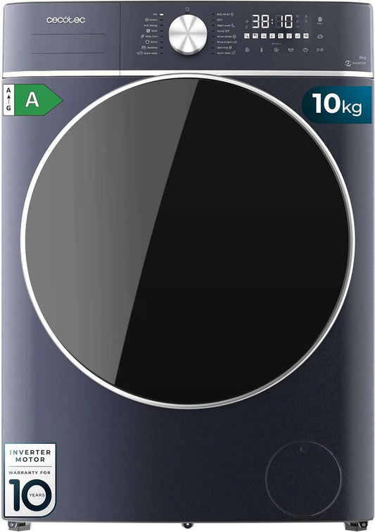 Cecotec, Vaskemaskiner, vaskemaskine 10-6 kg Bolero Wash & Dry 10680 Inverter Titanium A, Hvid, 6 kg, 1400 rpm, 10 kg