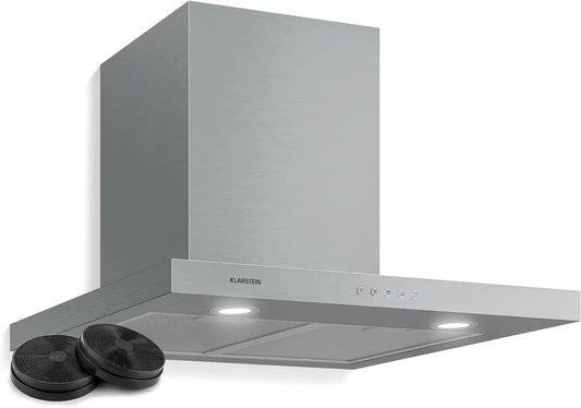 Klarstein, Væghængte emhætter, Clearstein Limelight range hætte - rustfrit stål væghætte, hætte med 3, Sølv, 64 dB, 60 cm, 3 v, 75 w