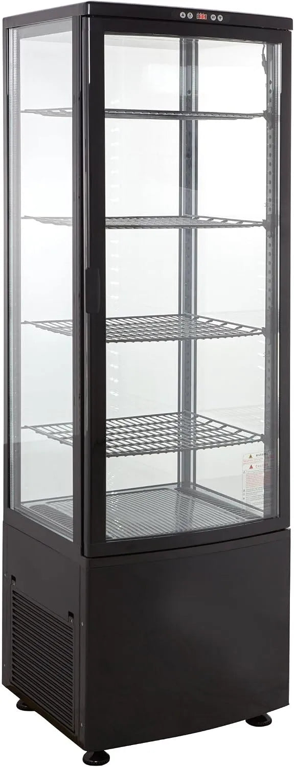 GastroHero KV-235S, Kølemontrer, køleskab Showcase 235 L, Buffet Glas Showcase, sort, 235 L, 515 x 485 x 1690 mm, 515 × 485 × 1690 mm