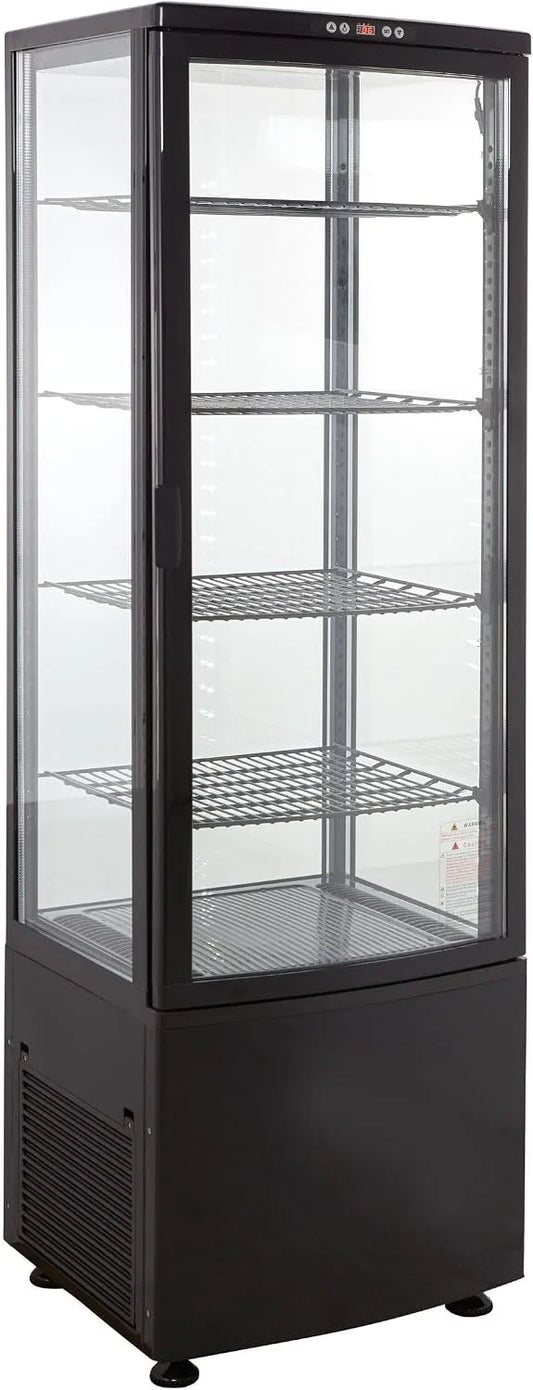 GastroHero KV-235S, Kølemontrer, køleskab Showcase 235 L, Buffet Glas Showcase, sort, 235 L, 515 x 485 x 1690 mm, 515 × 485 × 1690 mm
