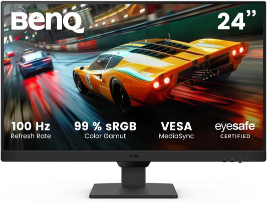 BenQ GW2490E 1920x1080p, Skærme, 24 tommer Øjen- Care Gaming Monitor, 100Hz, IPS, integreret højttaler, Sort, 1920x1080, 1100Hz, 2L