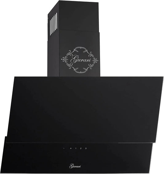 Gurari, Væghængte emhætter, rækkevidde hætte 60cm Hovedløs GCH D 268 6 BL Prime hætte Sort glas, Sort, 60cm, 596 mm, 360 mm, 370 mm