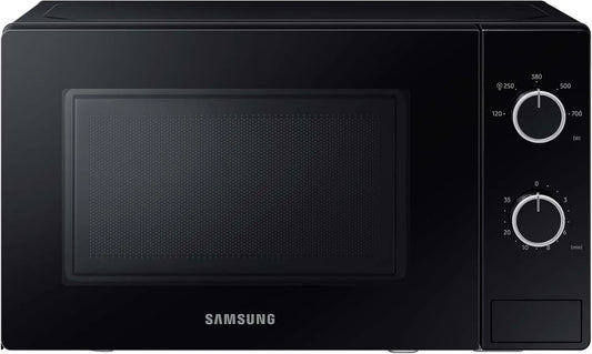 Samsung MS20A3010AL/EG MS20A3010AL, Solo-mikrobølgeovne, solo mikroovn, 700 W, epoxy madlavning rum med 20 l volumen, 5 effektniveauer, Sort