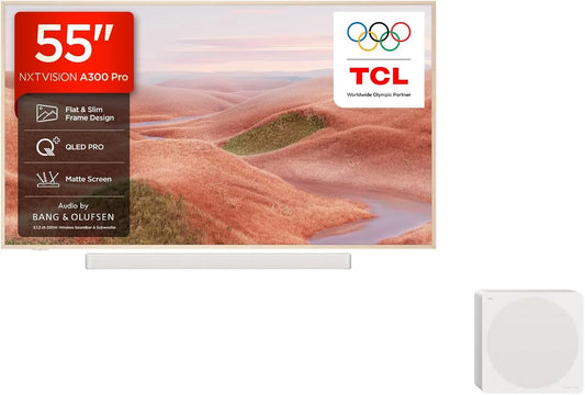 TCL NXTVILLA300, TV'er, PRO 55 tommer QLED PRO TV, 4K UHD Art TV, Magnetisk Frame Design, Ai 'Art, Sort, QLED, 4K, 144 Hz, 3L