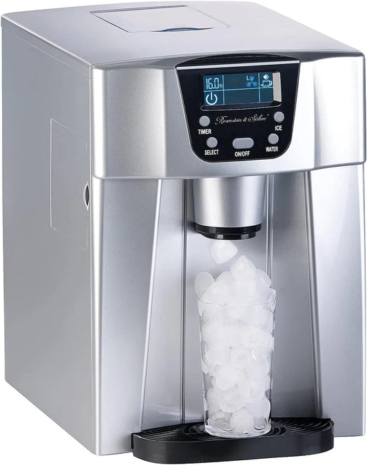 Rosenstein & Söhne, Isoterpenmaskiner, Is Paryk Maskiner: isterning maskine med isterning & koldt vand dispenser, 2, Sort, 2 l, 12 kg, 100 w